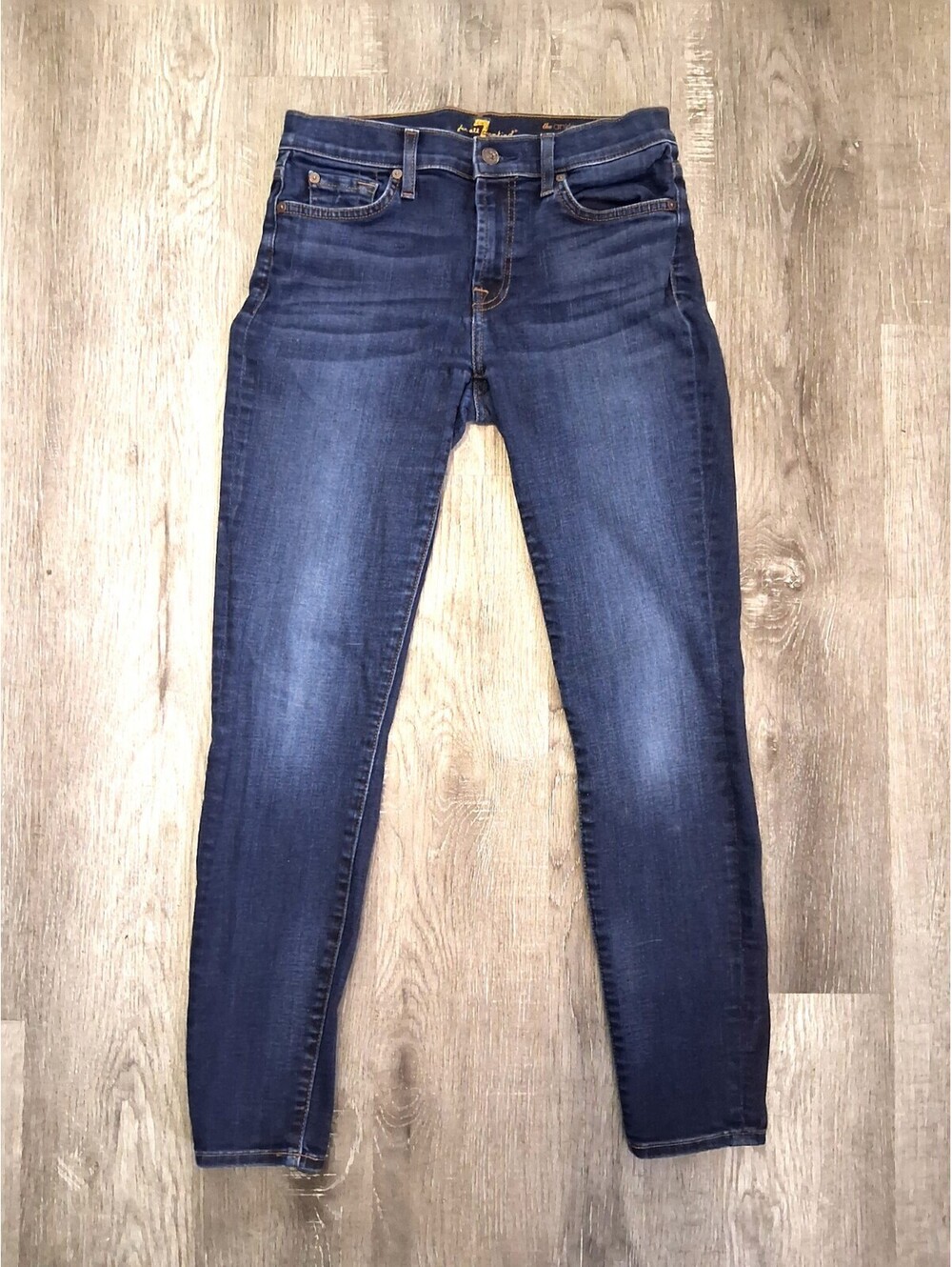 7 For All Mankind Women's Size 2,  27x27 "The Ankle Skinny" Mid-Rise Denim Jeans